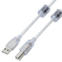 엠비에프 USB2.0 AM-BM 투명 케이블 1.8m/MBF-UB218HQ/고급 쉴드형/노이즈 필터/차폐 쉴드 처리/고급 구리선재/프린, 상세내용표시