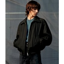 LMOOD 다이아 크리즈 봄버 자켓 워시드블랙 DIA CREASE BOMBER JACKET WASHED BLACK