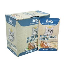 더캣츠 미니리얼 스프 40g x 20개 고양이 파우치 간식 습식사료, 북어 치킨 40g x 20개