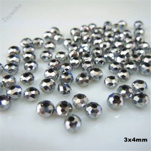 Isywaka 복숭아 여러 가지 빛깔의 3x4mm 4x6mm Rondelle 오스트리아면 처리 된 크리스탈 유리 구슬 보석 만들기 스페이서 라운드 비즈, [01] 3x4mm 125pcs, [14] Shining Blue