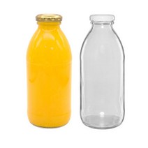 [유리병] 금속캡 딸기우유병500 1개 500ml, 은색마개