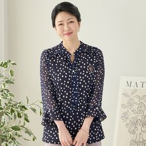 [엄마옷 로즈맘] 물방울큐빅블라우스