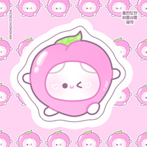 (비몽사몽문구점) 복숭아 메미 도무송