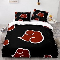 라클라우드침대 일본 애니메이션 Sharingan 인쇄 이불 커버 세트 Pillowcase 아카 츠 키 레드 클라우드 로고 침구 싱글 더블 퀸 킹 사이즈, [01] 140x210cm, [11] 11