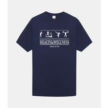 SPORTY&RICH 스포티앤리치 HEALTH WELLNESS T-SHIRT - NAVY TS312 헬스 앤 웰니스 티셔츠