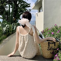 해외여행여름옷 동남아 휴양지 레이스 뷔스티에 펀칭 원피스 흰색 바캉스 휴양지룩 [당일 출고]