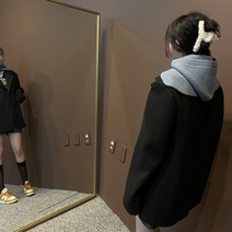 드리뮤즈 여성 캐주얼 포인트 베이직 유니크 데일리 후드워머 바라클라바