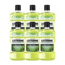 리스테린 내추럴 그린티 마일드 구강청결제, 750ml, 6개