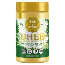 4th And Heart 기버터 오리지널 907g 자연 방목 소 NON-GMO Original Grass Fed Ghee Butter, 1개