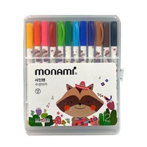 모나미 모니주 12색 사인펜 신형케이스, 3개, 핑크