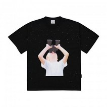 [빠른출고]/아크메드라비 ADLV BABY FACE SHORT S리 LEEVE T-SHIRT BLACK BINOCULARS