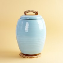분청 하늘 무지 쌀독 10kg 소금단지 현관 소금항아리