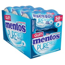 [미국 직구] 멘토스 츄잉껌 퓨어 프레쉬 자일리톨 50COUNT 6Pack, 상세참조, 수량
