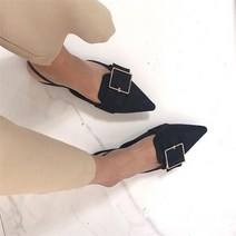 텐퍼센트 여성용 피링 스웨이드 버클 뮬 슬리퍼