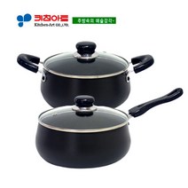 키친아트 쥬노(JUNO) 블랙경질냄비 2종(B)SET(20양+20편), 단품