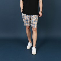 우기브로 WBH 남자 빅사이즈 입체 포켓 체크 밴딩 반바지