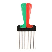 검은 주먹 아프로 금속 넓은 이빨 머리 빗 볼류마이징 헤어 스타일링 정전기 방지 브러시 Detangling, [04] Option4