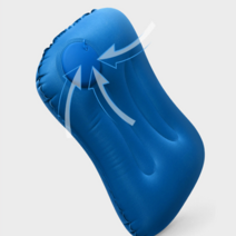 RuRu Iz 캠핑 여행 휴대용 펌핑 자충 에어베개, 블루