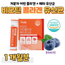 비오틴 저분자 어린 콜라겐 펩타이드 메타 유산균 블루베리 맛 하루한포 홈쇼핑 영양제 프리미엄 성분 가격 효능 비교, 1 개월분, 2g x 30포 (하루한포)