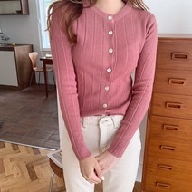 11color 봄 데일리 라운드넥 왕골지 니트가디건