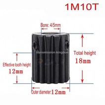 웜기어 베벨기어 톱니바퀴 1Pcs 1M 10 톱니 1M28Tooth 평 기어 피니언 보어 4/5/6/6.35/7/8/10/12/12.7/14/, 08 1M 19T_05 7mm