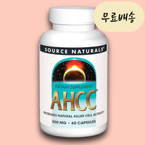 소스 내추럴스 AHCC 알파글루칸 표고버섯균사체 500mg 60캡슐, 1개, 30개