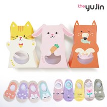 더유진 유아 아동 덧신 양말+동물 캐릭터 선물 상자+스티커 3종 키즈 어린이 남아 여아 유아동 봄 가을 어린이집 유치원 행사 생일 답례품