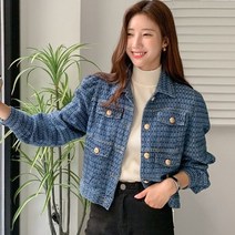 한국 올 매치 긴 소매 짧은 데님 코트 가을여성자켓