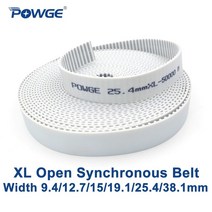 powge 인치 pu xl 개방형 동기식 벨트 폭 9 412 71519 125 438 1mm 피치 5 08mm 폴리우레탄 스틸 xl 타이밍 벨트 풀리, 19.1mm(075), 50미터
