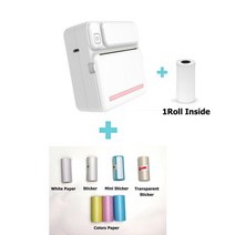 미니 귀여운 모양 휴대용 무선 감열식 라벨 프린터 57mm 안드로이드 IOS, 24 C19 Pink with 7Rolls