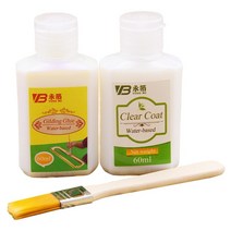 식용금박 금박지 금종이 글리터 반짝이 펄 금박 접착제 시트 공예 종이 분말 홈 인테리어 60ml 수성 및 광, 01 Combo