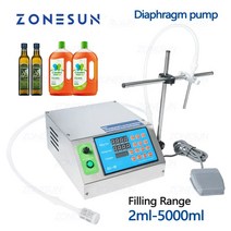 충진기 액체 분말 ZONESUN-액체 충전 기계 반자동 다이어프램 펌프 음료 병 주스 간장 콩 우유 포장, 01 single nozzle_02 EU