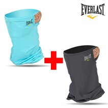 에버라스트 FR7 버프 마스크 1+1 자전거 골프 야외 활동 자외선 차단 귀걸이 쿨멀티 스카프, 다크 그레이+라이트블루