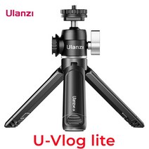 카메라 삼각대 용품 울란지 U-Vlog 라이트 미니 삼각대 360 볼 헤드 & 콜드 슈 Selfie 스틱 탁상용 삼각대 카메라 아이폰 안드로이드 전화 DSLR, 01 U-Vlog lite