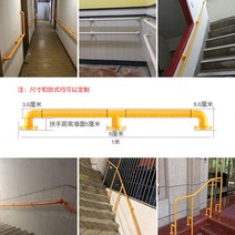 안전표시 부속 펜스 평철난간대 안전 스텐 주택 간편한설치 대문 핸드레일 펜스망, 노랑 3.5m