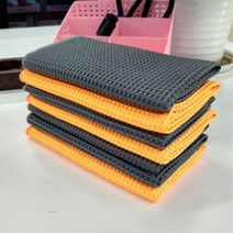 유리세정 전용 물때자국 제거 초극세사 타월 자동차광내기 세차수건 버핑타올 광택, 오렌지