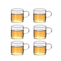 전통 다기세트 600ML 1L 붕 규산염 유리 주전자 차 스테인레스 스틸 Filte Infuser 뚜껑 현대 도구 Terbal, 11 6pcs cup