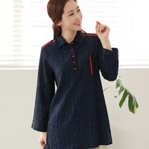 엄마옷 백합사 미시옷 3색 줄가라 블라우스[B83-404] 40대 50대 중년의류 여성용 마담