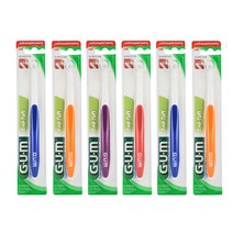 GUM 검 치과 교정 어금니 앤드 터프트 칫솔 (308) 6개, 색상:단일상품, 상세설명 참조