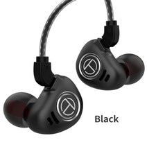 내 귀에 행복 TRN V90 4BA 1DD 하이브리드 금속 이어폰 IEM HIFI 실행, 협동사, 검은색 마이크 없음