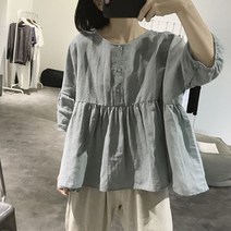 여름 빅사이즈 예쁜 셔츠 5부소매 여성 블라우스