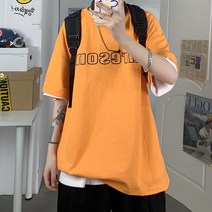 주니어반팔티 23 여름 와이드 루즈핏 t셔츠 트렌드 5부 소매 라운드넥 플라워 프린팅 A150 4993375571