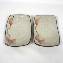 우리도예 여주이천 도자기그릇 전통생활자기 면기 젒 대접 나눔기 등 옵션, 06 고백자 나뭇잎문 물레직사각접시 2p