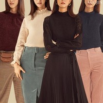 레이스 스모킹 기모 블라우스 4종 택1