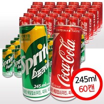 업소용 코카콜라245mlX30캔+스프라이트 245mlX30캔, 60캔, 245ml