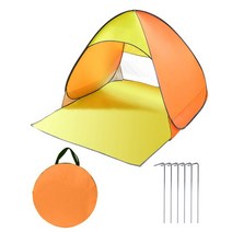 캐빈하우스 캐빈텐트빠른 자동 열기 텐트 새로운 블루 비치 팝업 야외 UV, 01 Orange