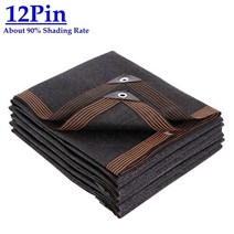 3 6 12 핀 블랙 HDPE 자외선 차단 그늘 그물 쉼터 야외 캐노피 차광 커버 농업 온실 차양, CHINA, 12 Pin Net, 3mx4m, C 12 Pin Net