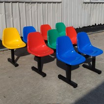 운동장벤치스탠드 제작 공원 야외용 버스정류장의자, 3인용유리섬유 의자면  철제 브라켓 5가지 색