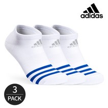 (국내생산)아디다스 골프 남성 퍼포먼스 컬러삼선 스니커즈양말 3족세트 화이트, FREE