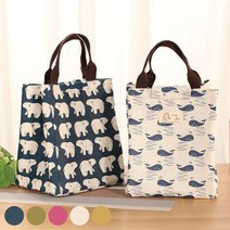 데일리 스타일연출 린넨 소재 보온 보냉 우수한 안감 방수 에코 보온가방, 색상_핸드메이드